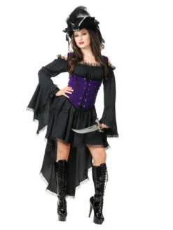 Charades Black Pearl Pirate Lady Dress